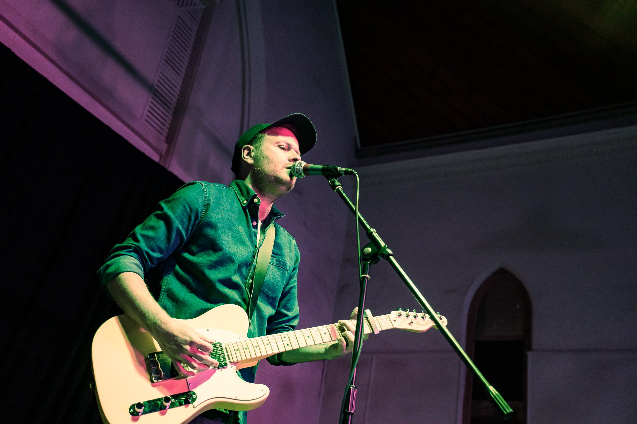 Juan Alban of Ballarat band Epicure performing at the Ballarat Greens campaign launch.
