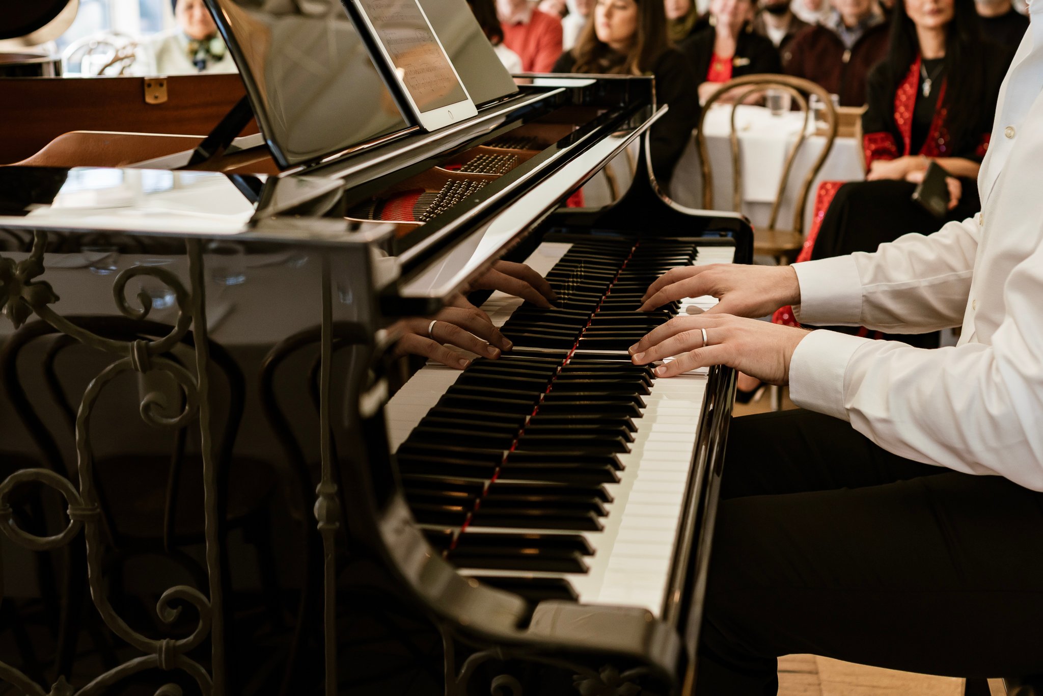 Jayson Gillham and Iyad Sughayer perform for Palestinian families