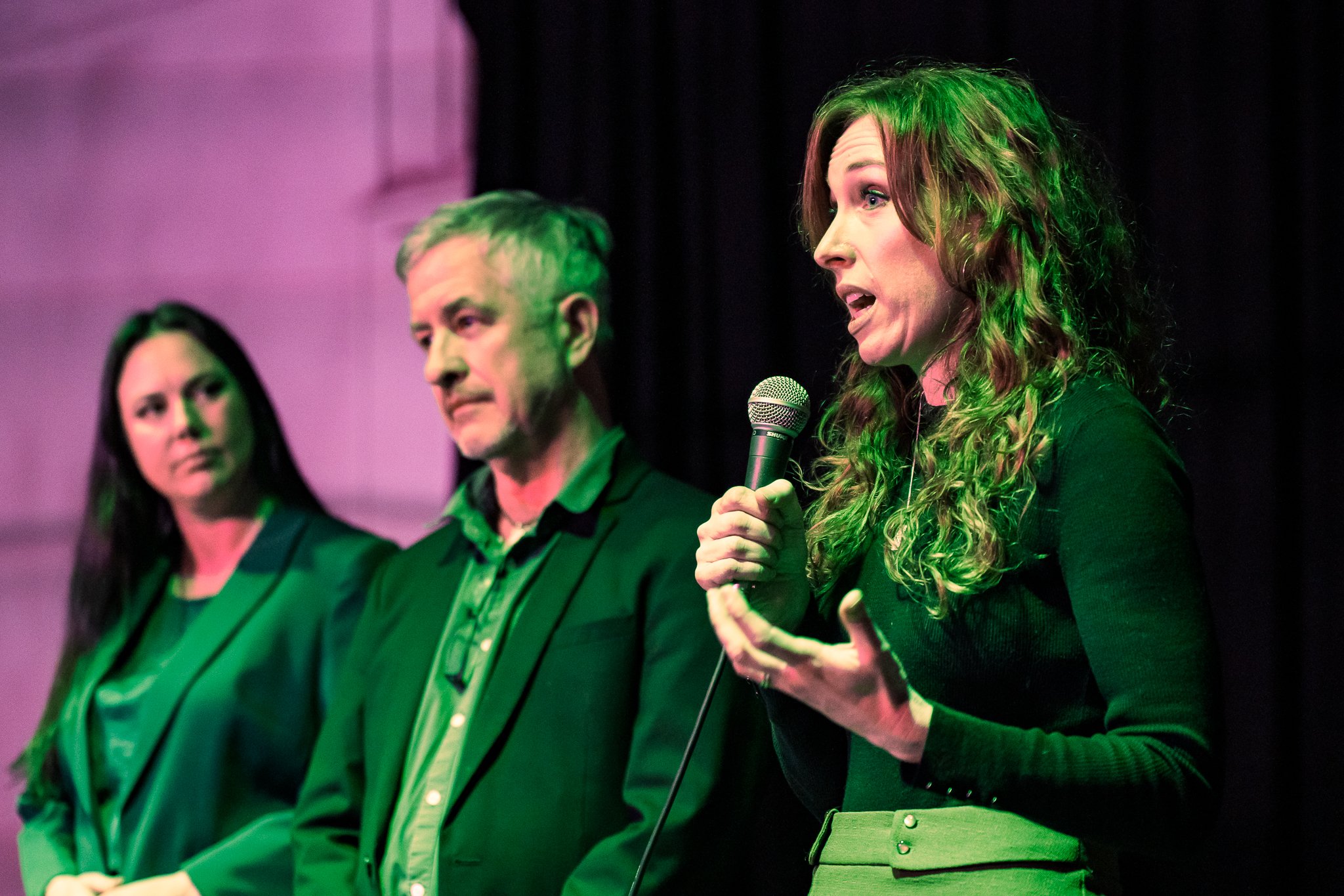 Greens Western Victoria MLC, Sarah Mansfield, addresses attendees at the Ballarat Greens campaign launch.