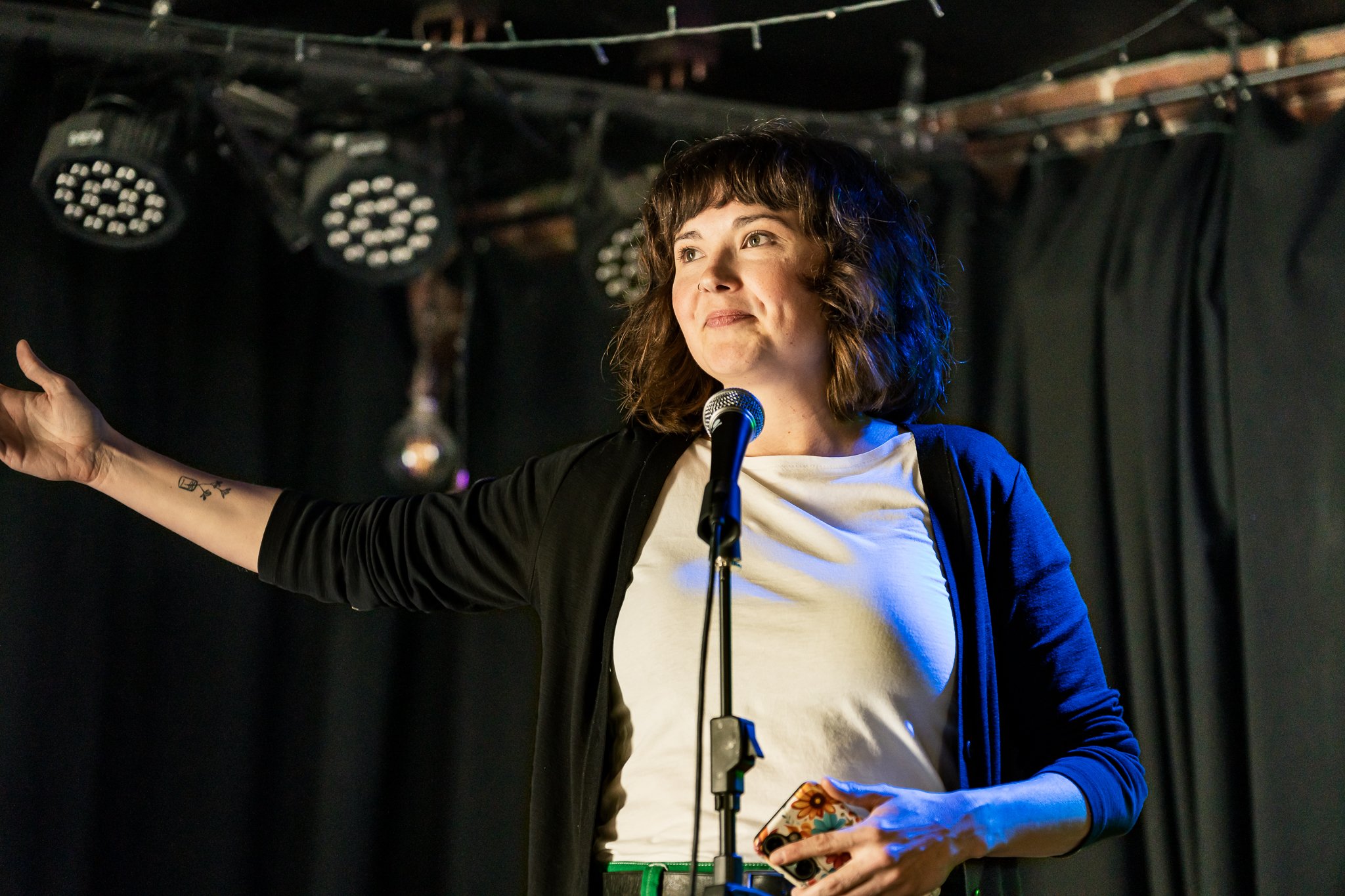 Greens Geelong candidate Emilie Flynn speaking at the Geelong and Western Vic Greens campaign launch.