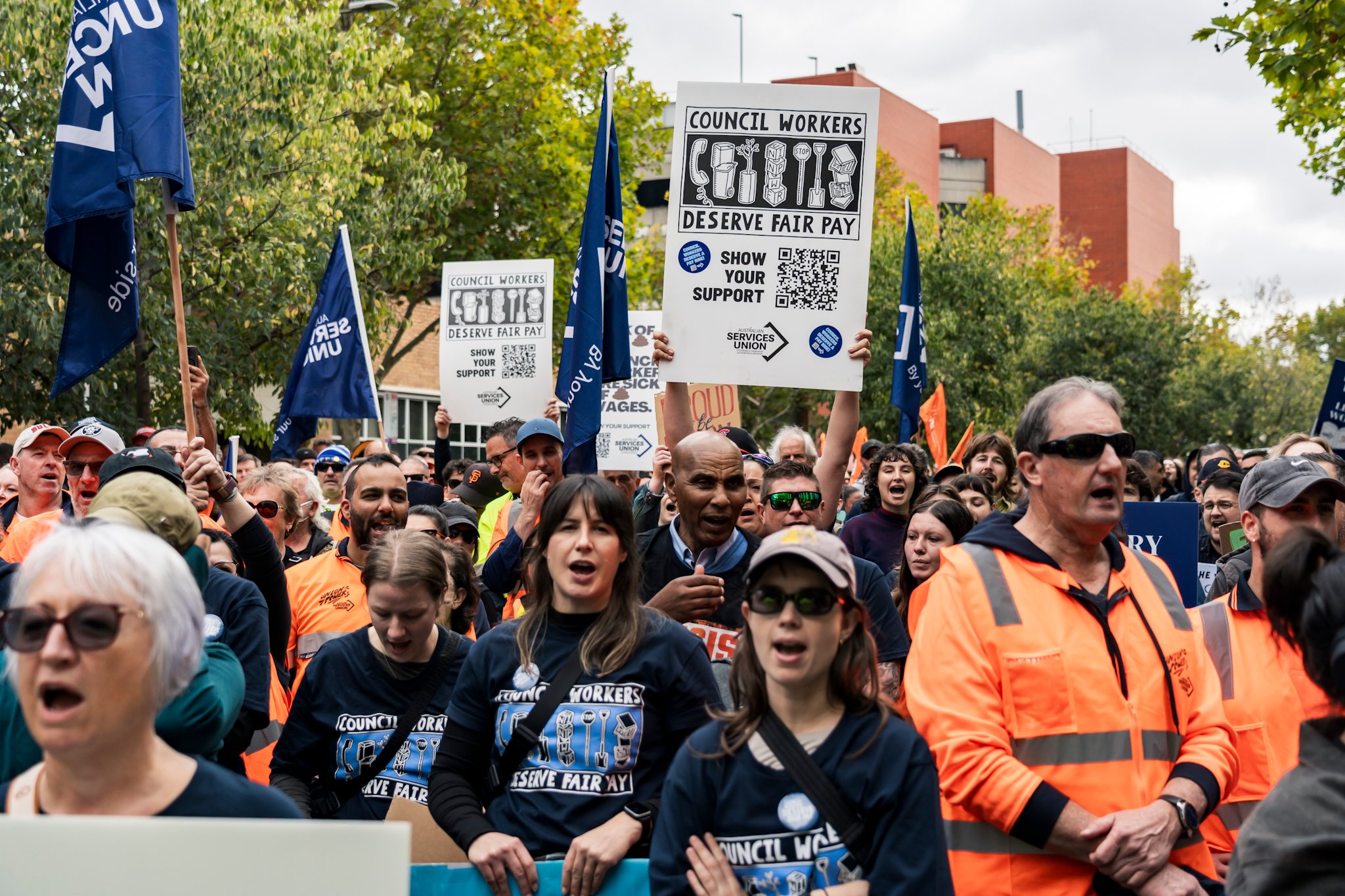 Council workers' strike action