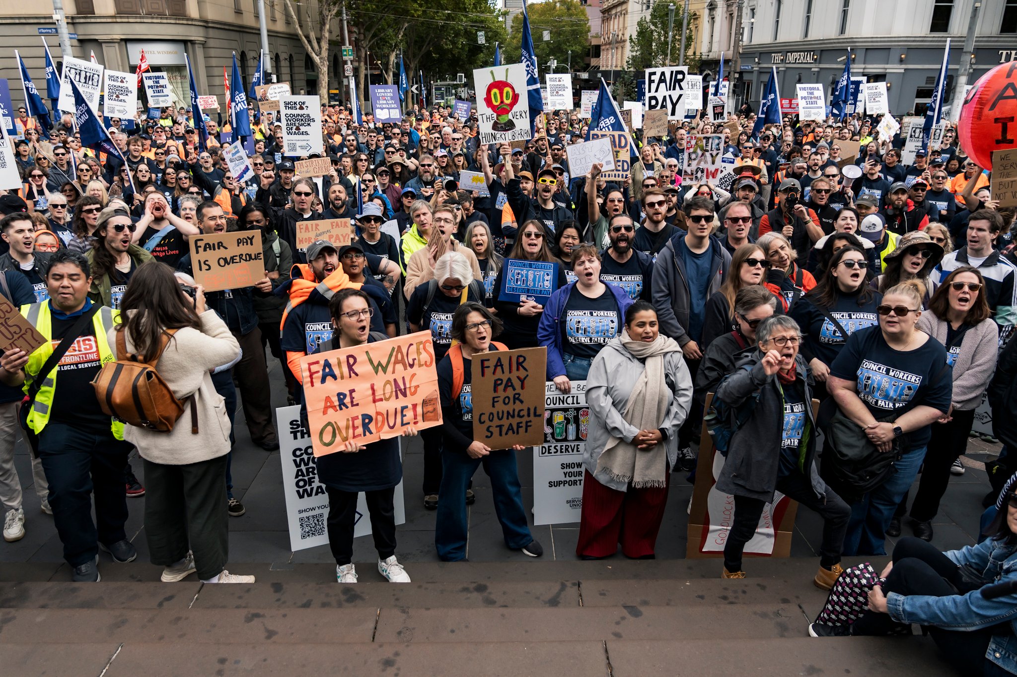 Council workers' strike action