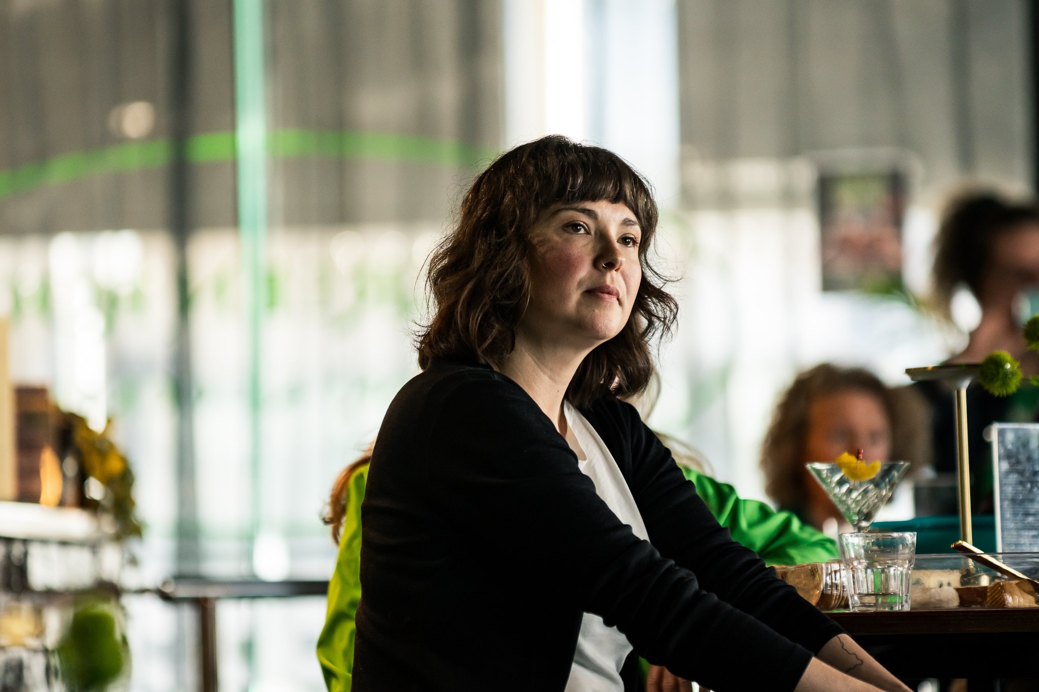 Greens Geelong candidate Emilie Flynn engaging wiuth speeches at her campaign launch.
