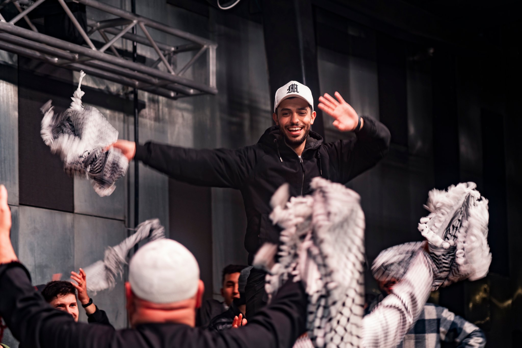 DJ Matab closes the event off as the crowd engages in dabke, both on the stage and in the audience.