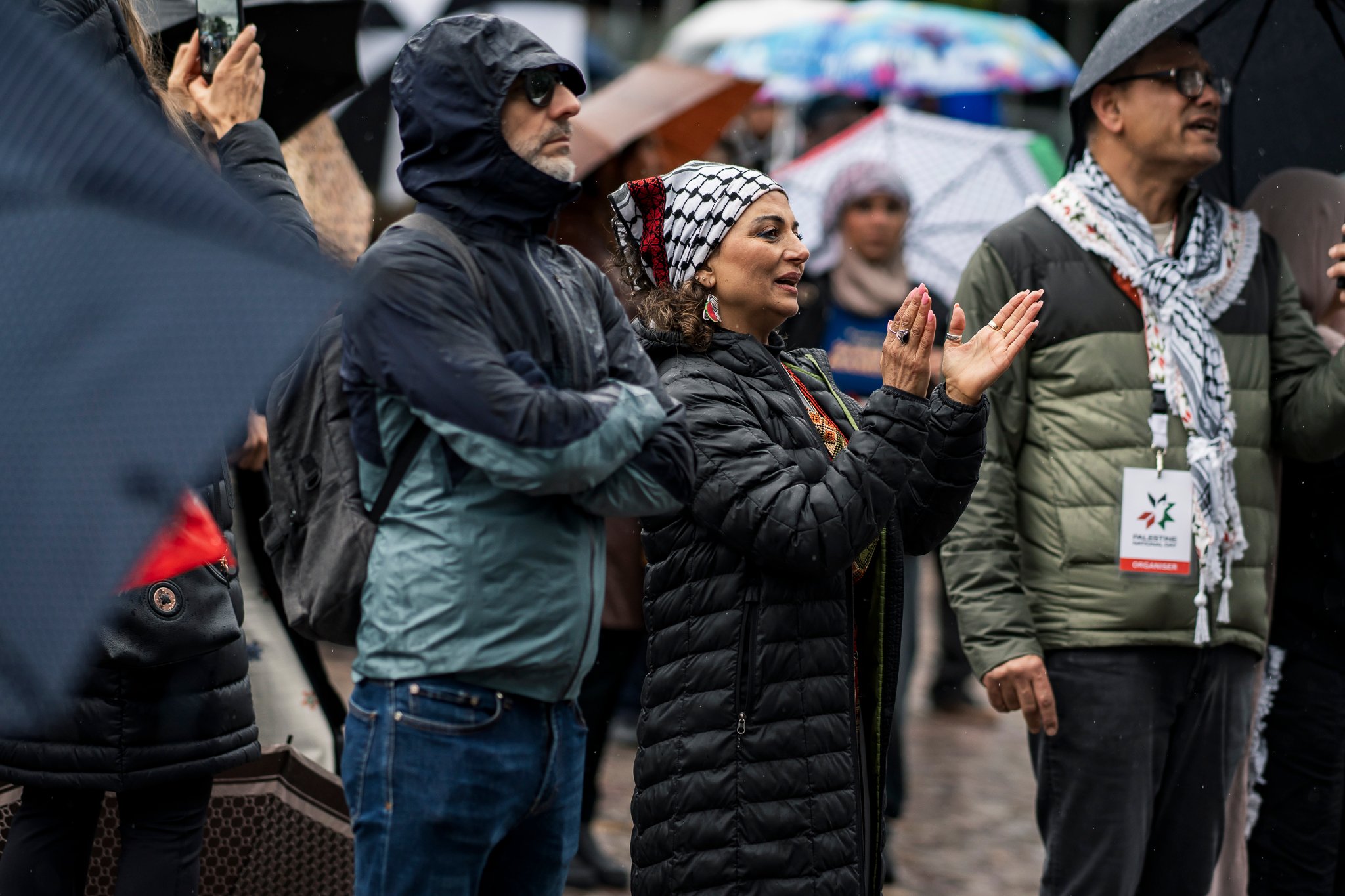 Crowds enjoying the performances at Palestine National Day 2025.