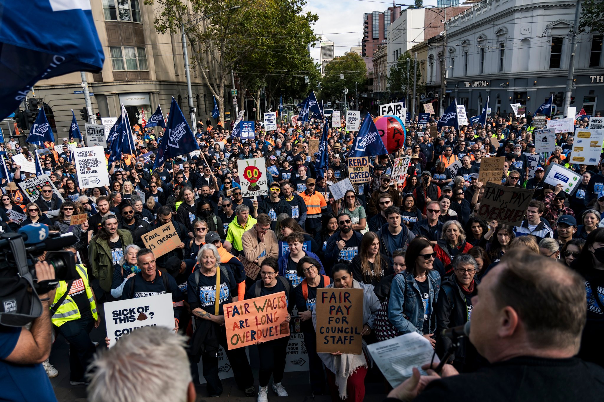 Council workers' strike action
