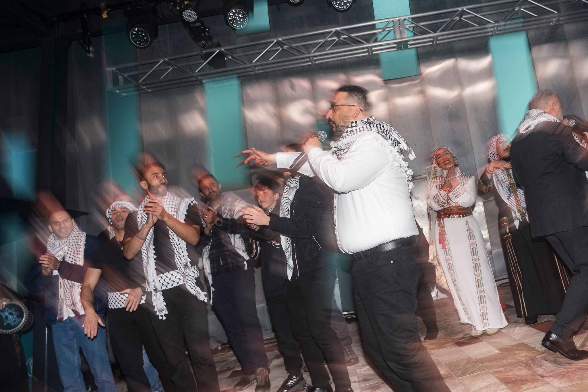 Wedding zaffle, a traditional and festive Arabic wedding procession that escorts the bride and groom into their reception with music, dancing, and vibrant energy.