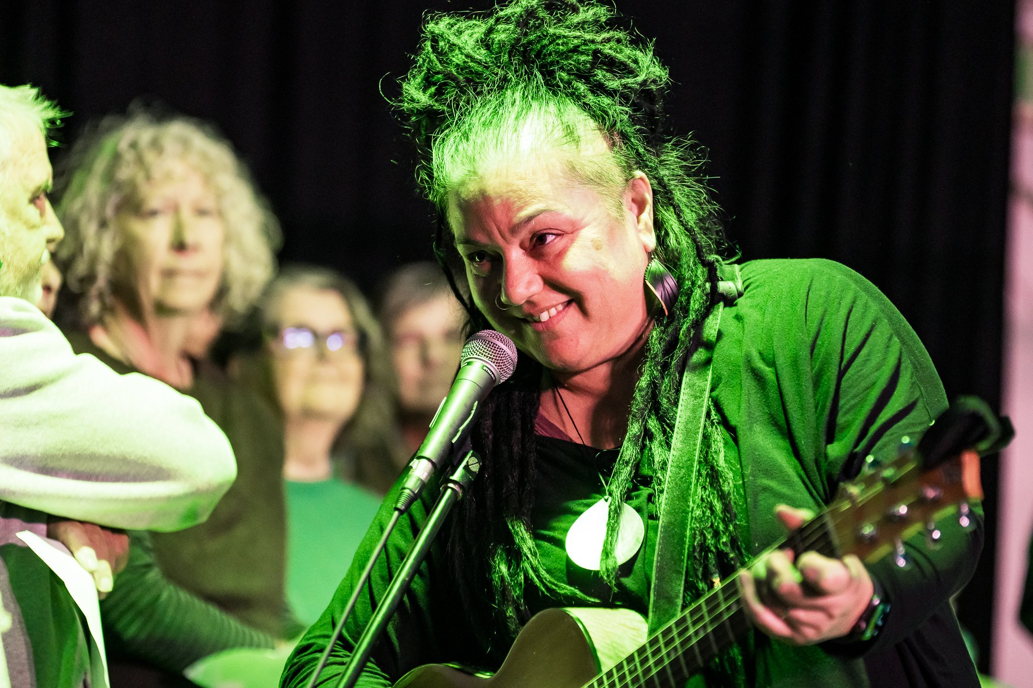 Stella Savy and Coco Sounds performing at the Ballarat Greens state election campaign launch.