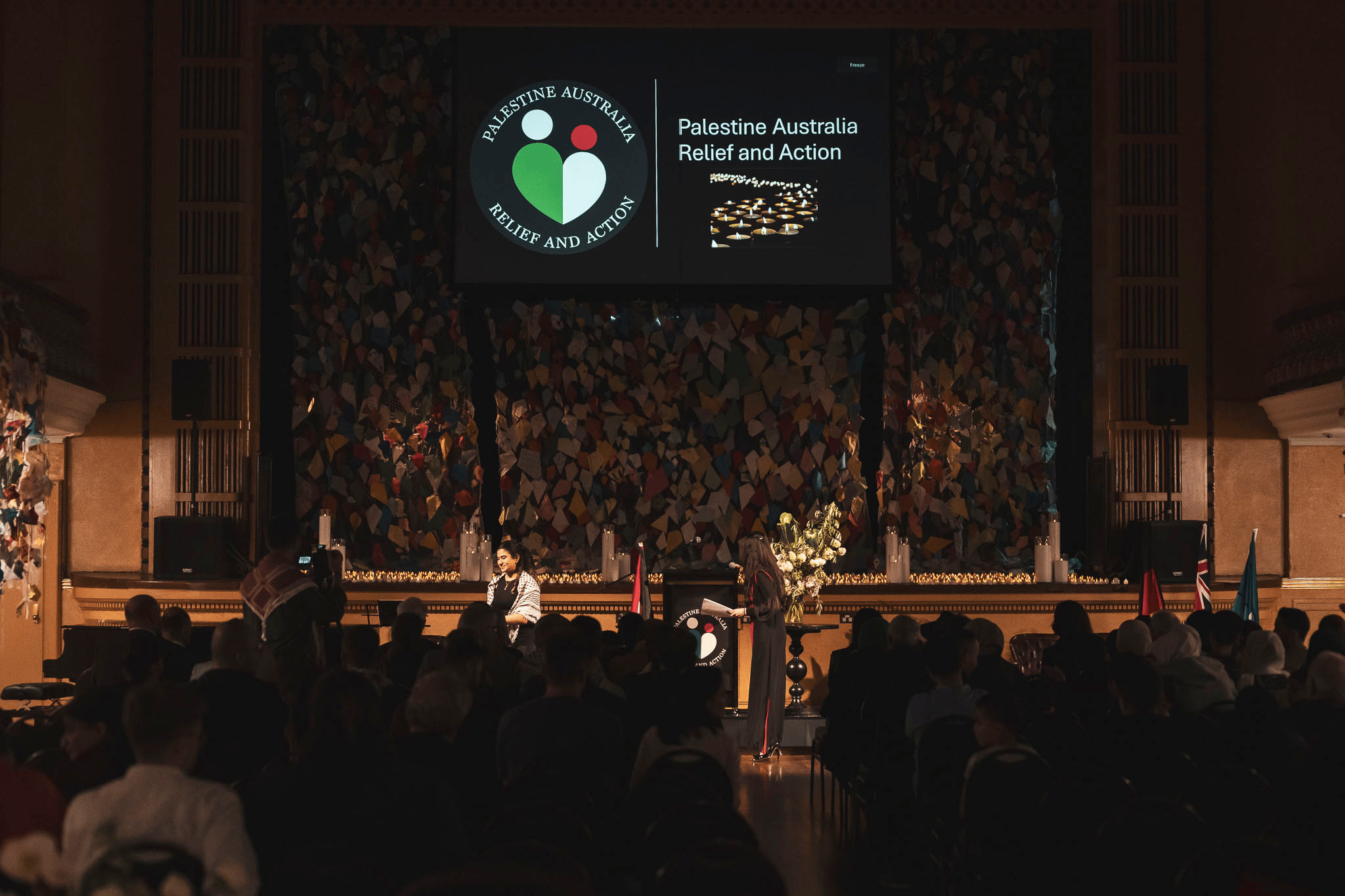 Palestine Australia Relief and Action (PARA) Vigil at Collingwood Town Hall.