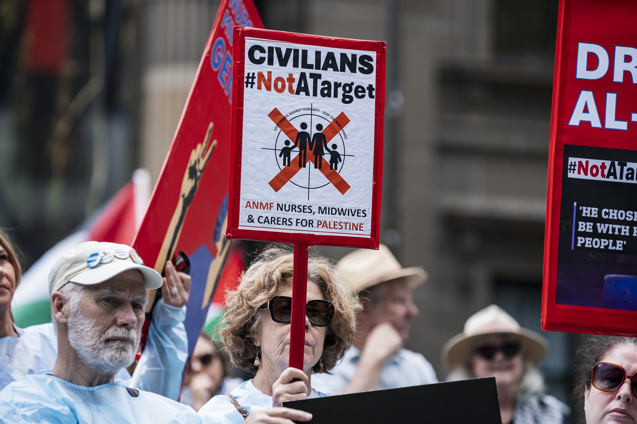 Photos: Healthcare Workers for Palestine contingent at weekly Palestine rally