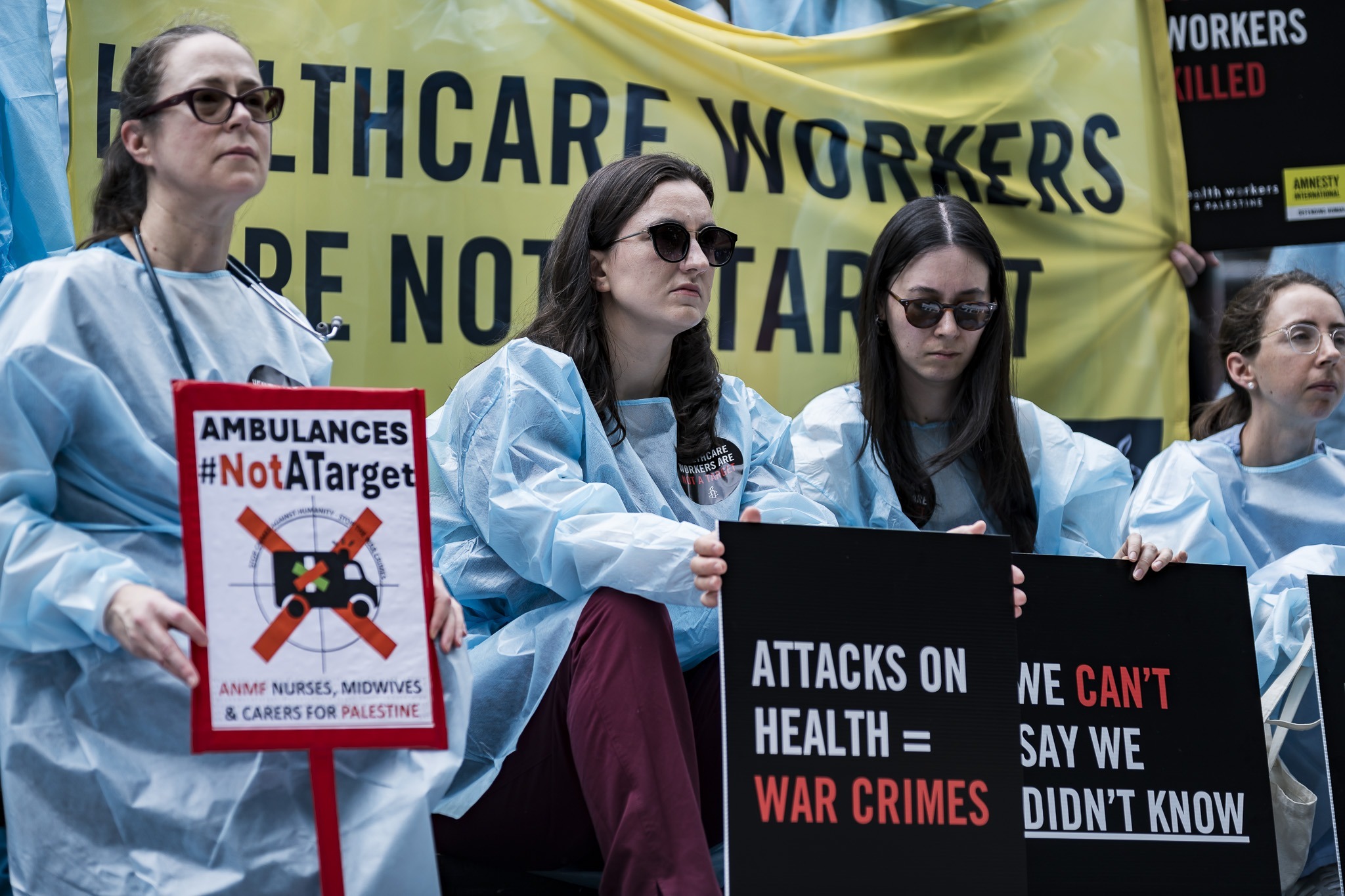Photos: Healthcare Workers for Palestine contingent at weekly Palestine rally