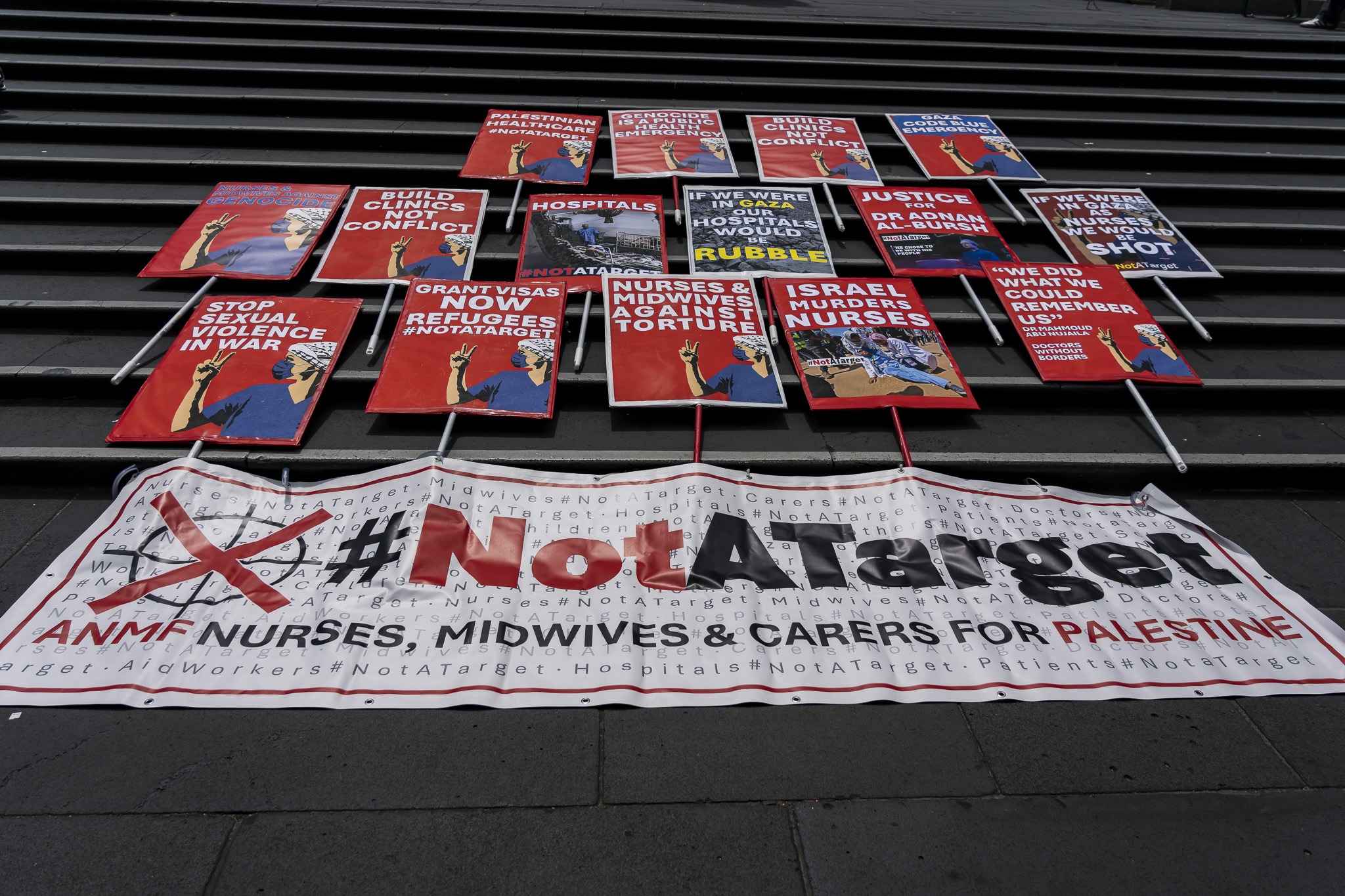 Photos: Healthcare Workers for Palestine contingent at weekly Palestine rally