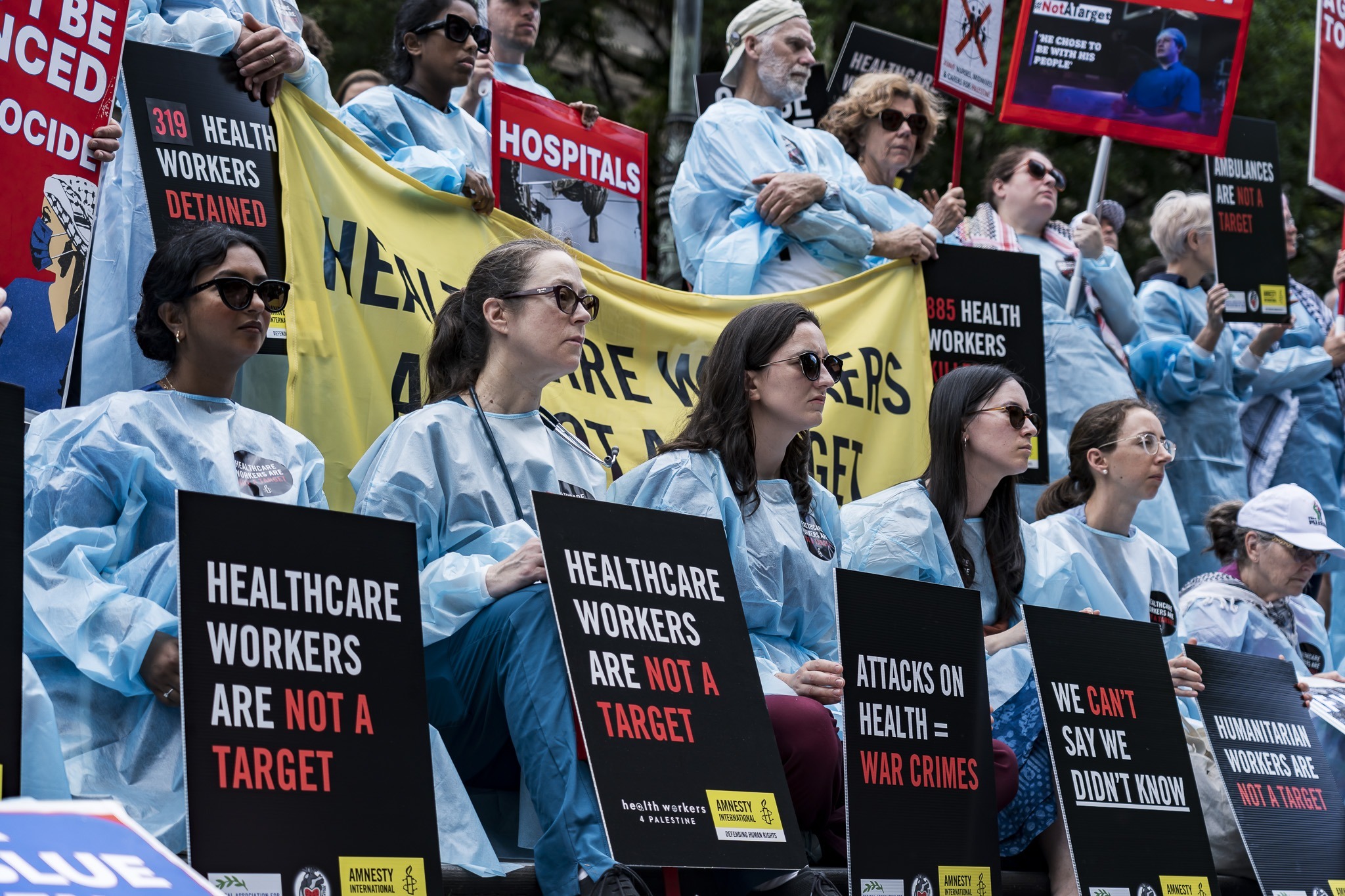 Photos: Healthcare Workers for Palestine contingent at weekly Palestine rally