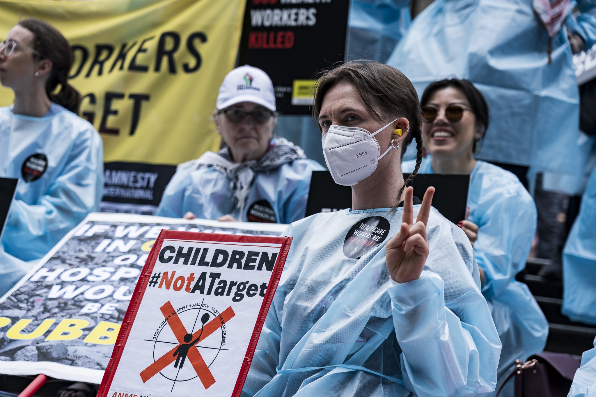 Photos: Healthcare Workers for Palestine contingent at weekly Palestine rally