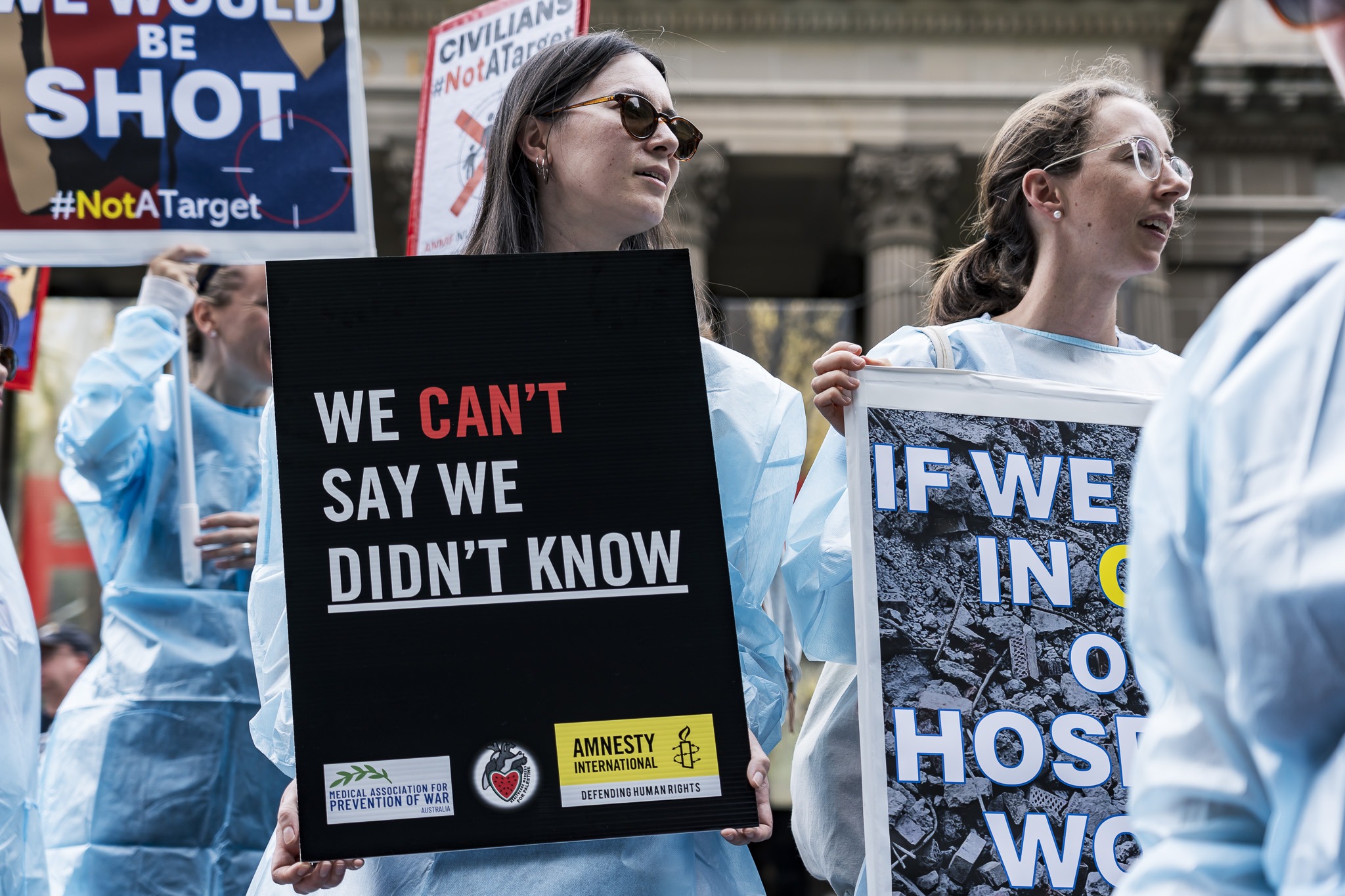 Photos: Healthcare Workers for Palestine contingent at weekly Palestine rally