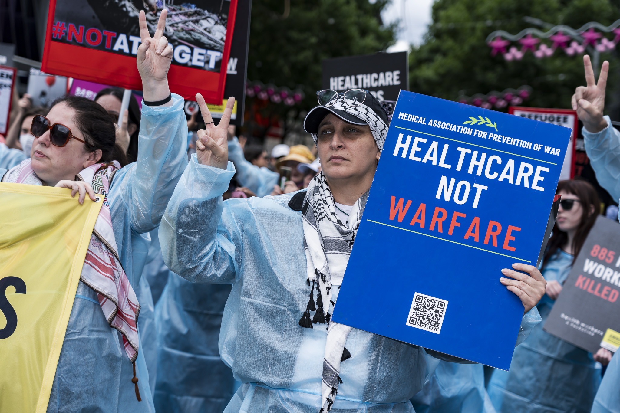 Photos: Healthcare Workers for Palestine contingent at weekly Palestine rally