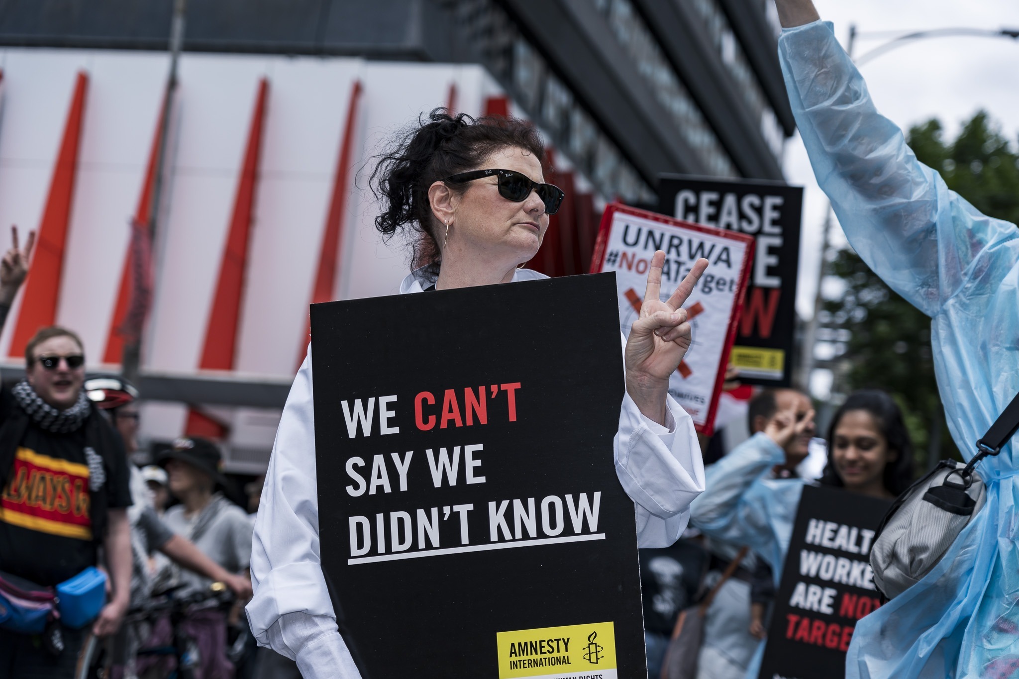 Photos: Healthcare Workers for Palestine contingent at weekly Palestine rally