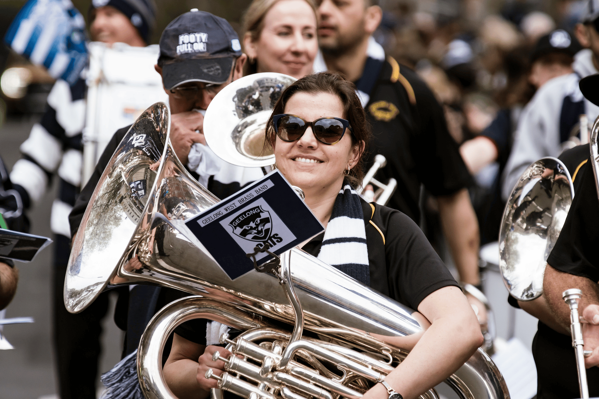 The Geelong West Brass Band formed part of the parade.
