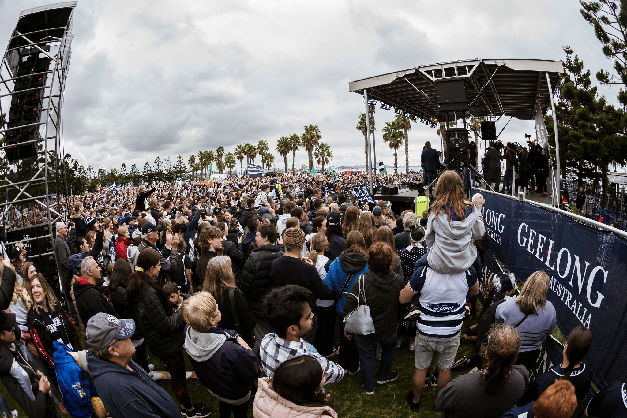 Fans then gathered before a stage at Steampacket Gardens for the formal proceedings.