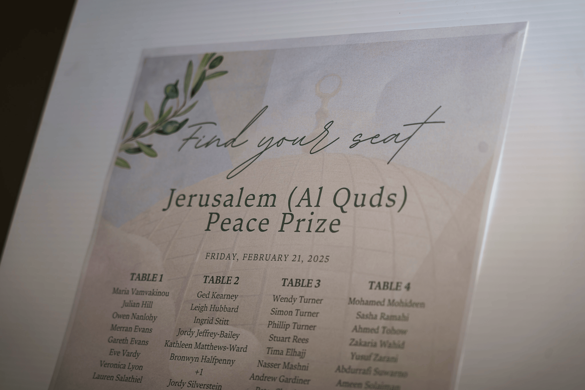 2025 Al Quds Peace Prize, Melbourne Town Hall