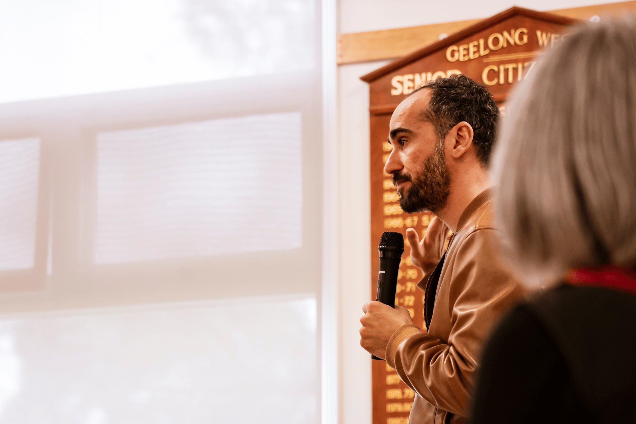Mostafa Azimitabar at an afternoon tea event in Geelong