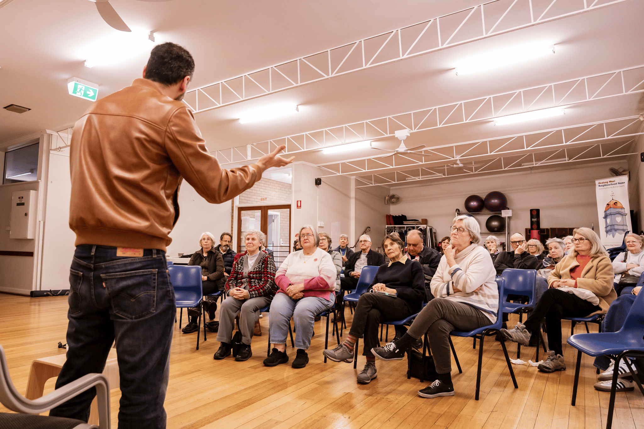 Mostafa Azimitabar at an afternoon tea event in Geelong