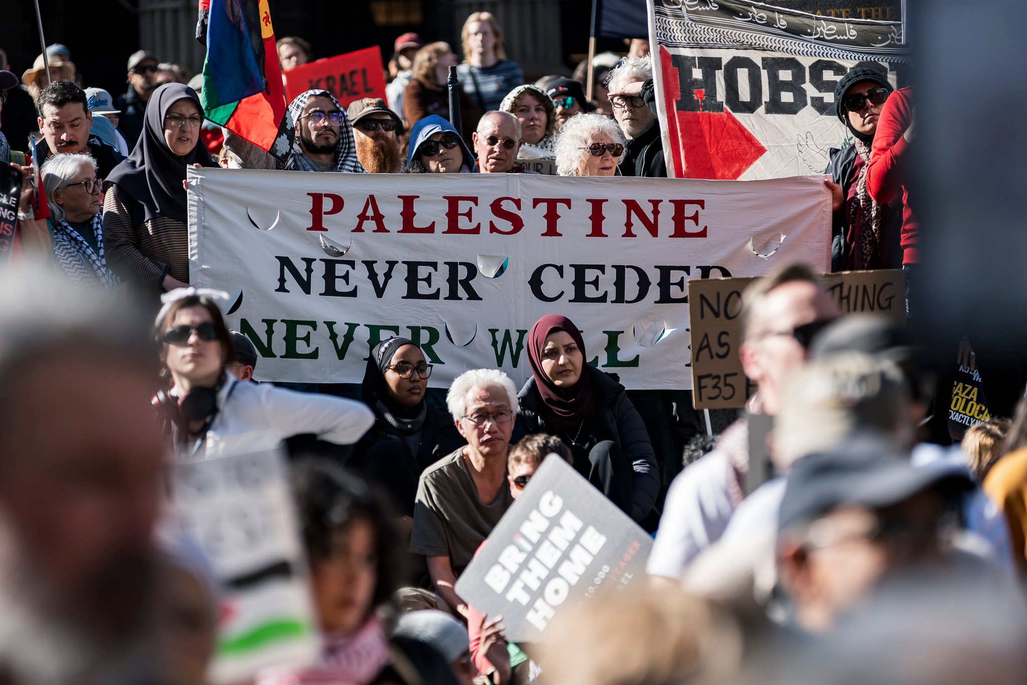 March for Humanity, Melbourne, starts at the State Library of Victoria with speeches.