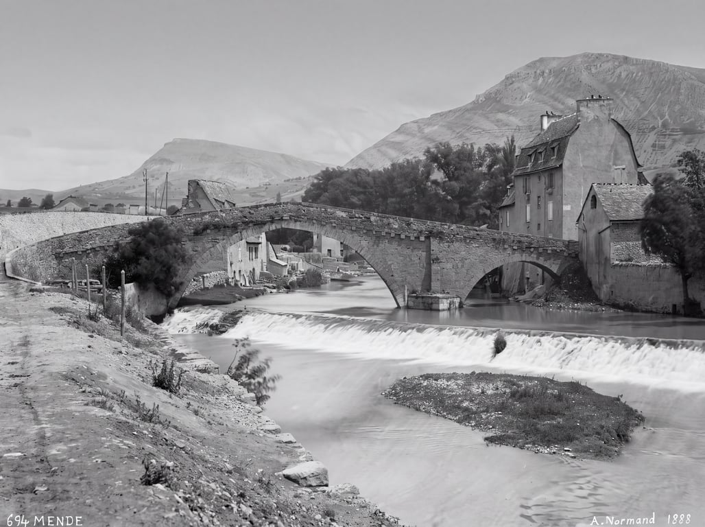 The same bridge photo restored, with damage removed and color added