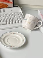 كوب قهوة سيراميك بتصميم بطة أنيق مع صحن