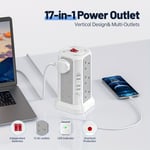 ⁦مكعب شحن طاقة مع 12 منفذًا و 5 منافذ USB شحن سريع PD بقدرة 20 واط⁩ - الصورة ⁦2⁩