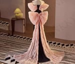 ⁦فستان سهرة حورية البحر الأسود الأنيق بدون أكتاف⁩ - الصورة ⁦2⁩