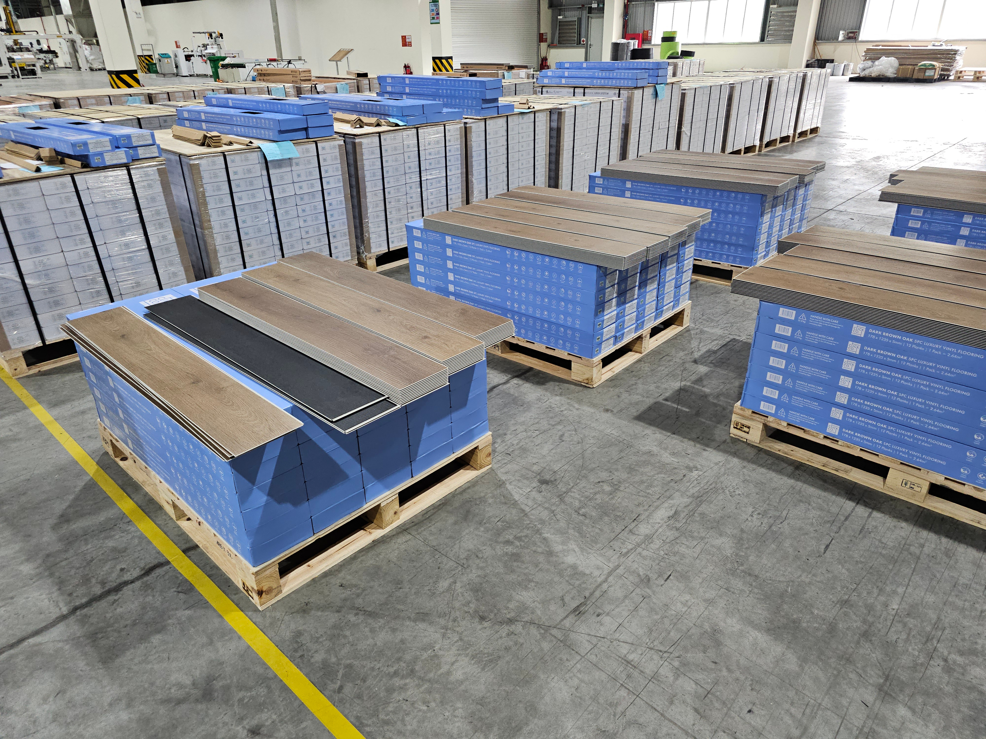 Flooring samples and product references arranged for collection development