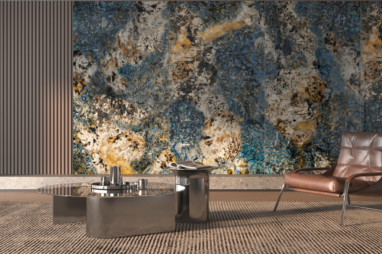 Large-format wall-panel decor and surface selection