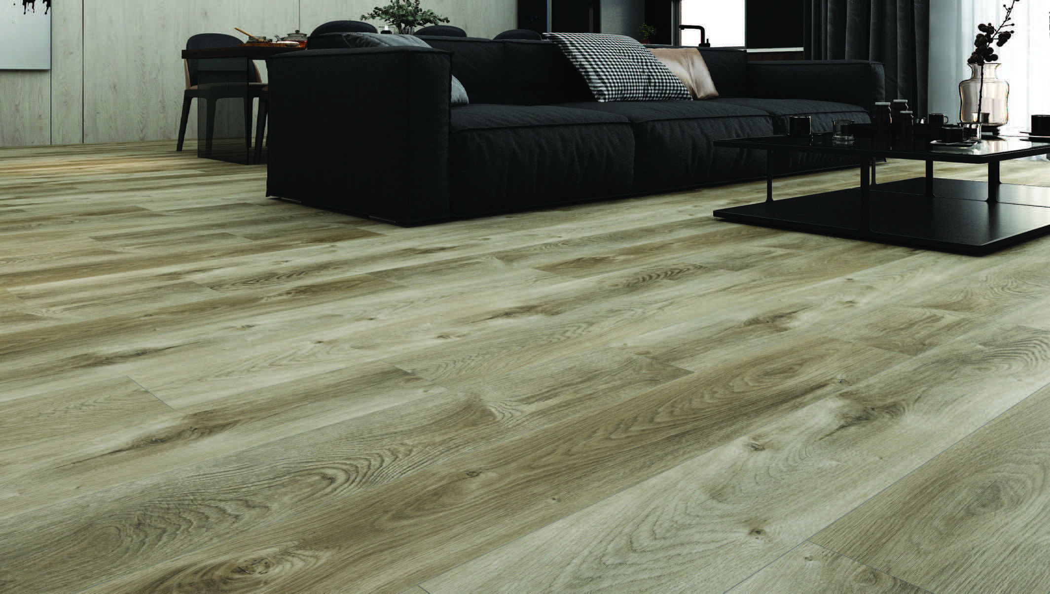 Ultra-matt SPC flooring in a finished interior