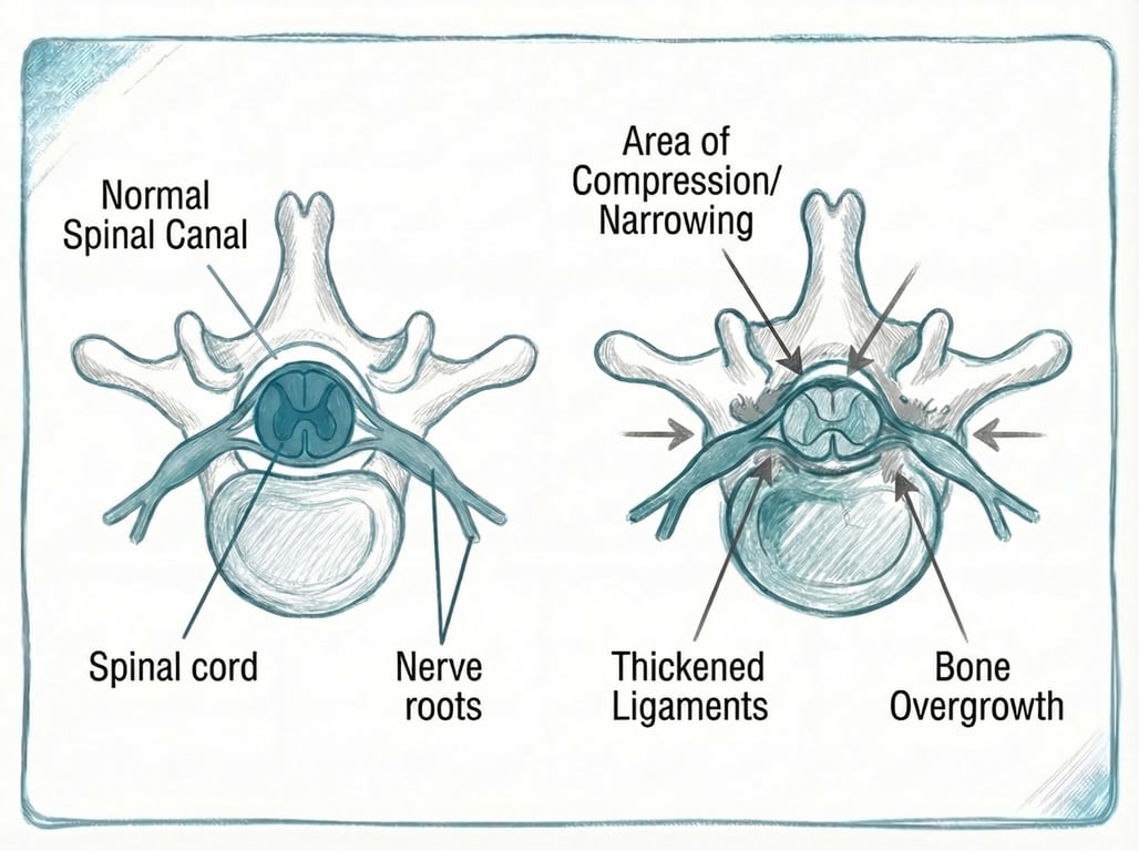 Spinal stenosis illustration