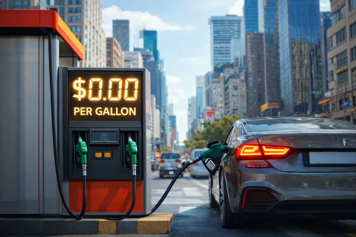 Free gas $0.00 per gallon
