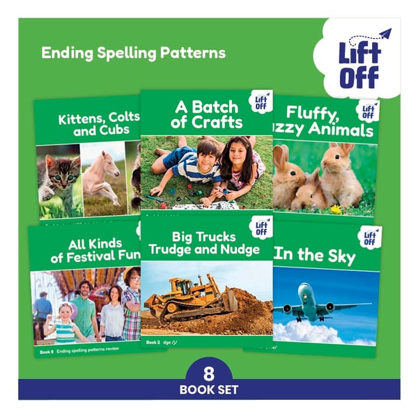 Lift-Off Readers Ending Spelling Patterns (8 Books)