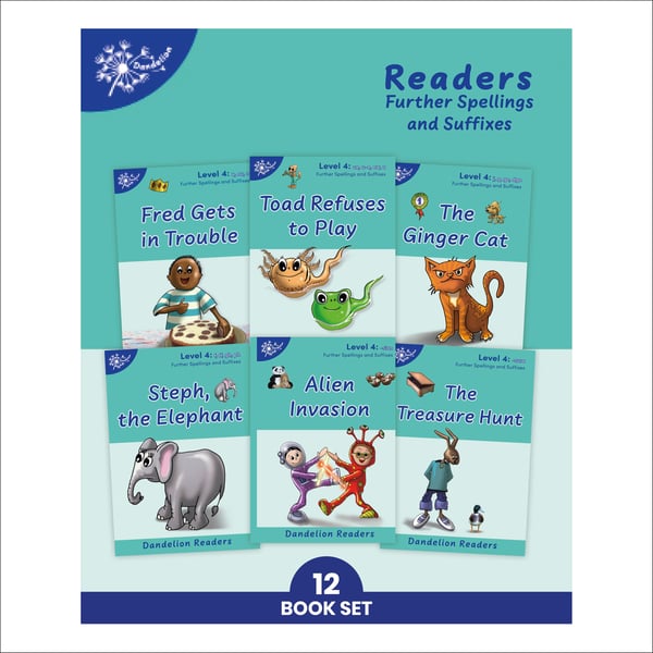 Dandelion Readers, Further Spellings And Suffixes Level 4 (12 Books)