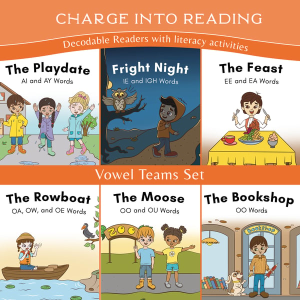 Stage 7: Charge Into Reading Vowel Teams Decodable Reader Set (6 Books)