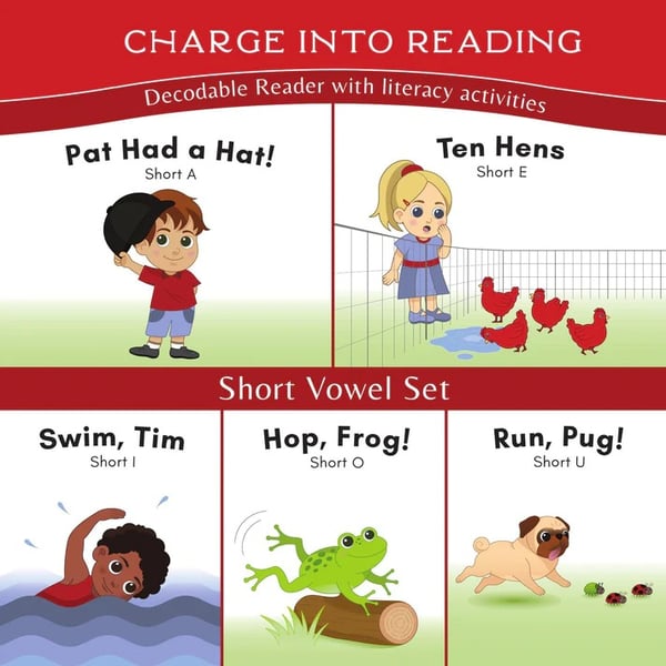 Stage 1: Charge Into Reading Short Vowel Decodable Reader Set