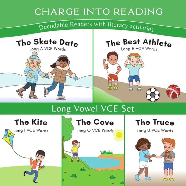 Stage 4: Charge Into Reading Long Vowel VCE Decodable Reader Set