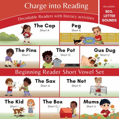 Charge Into Reading: Beginning Letter Sounds Decodable Reader Set, Pre-Stage 1 (10 Titles)