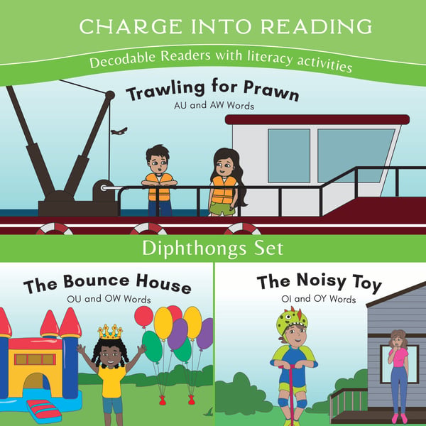 Stage 8: Charge Into Reading Diphthong Decodable Reader Set (3 Books)
