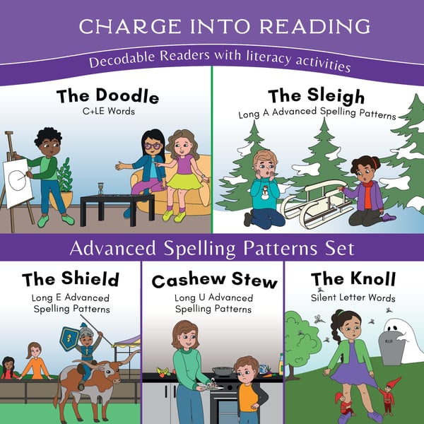 Stage 9: Charge Into Reading Advanced Spelling Patterns Decodable Reader Set (5 Books)