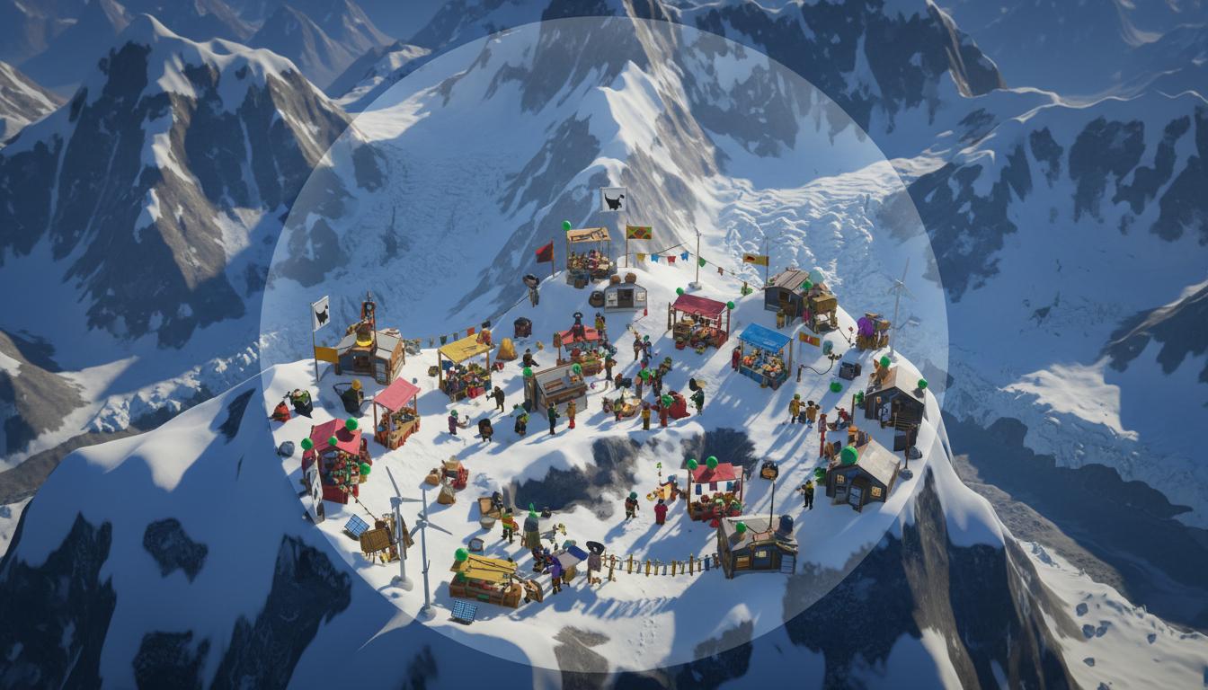 Start frame for Miniature Mountaintop Village — Sora 2 Pro