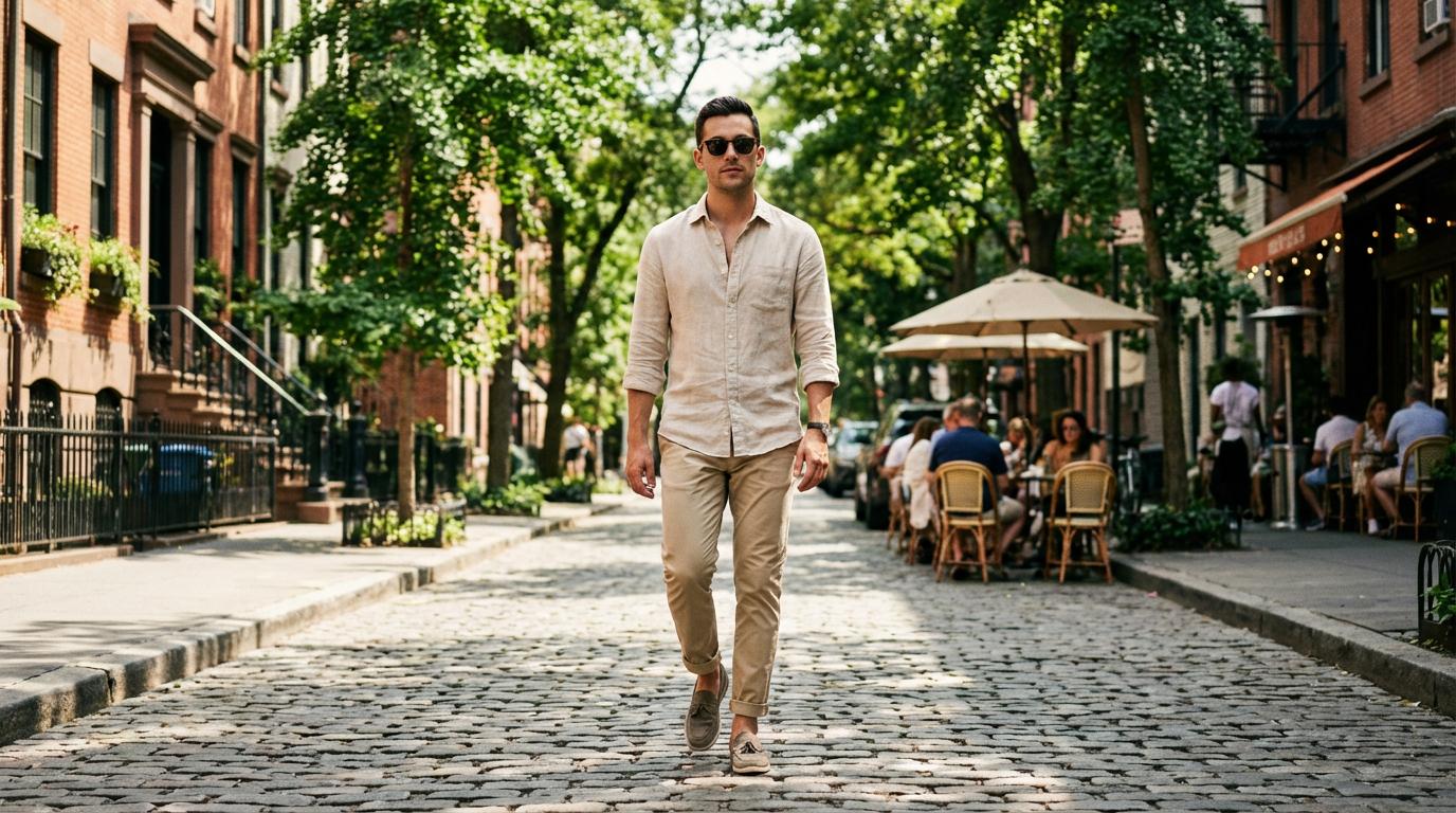 Start frame for Man Walking Down Cobblestone Street — Kling O3 Pro