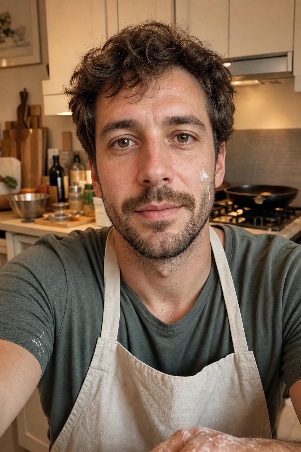 Start frame for Home Cook Recipe Hook, UGC Food Ad — Hedra Avatar