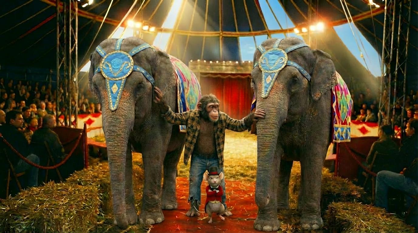 End frame for Circus Performance with Elephants and Mouse — Veo 3 Fast