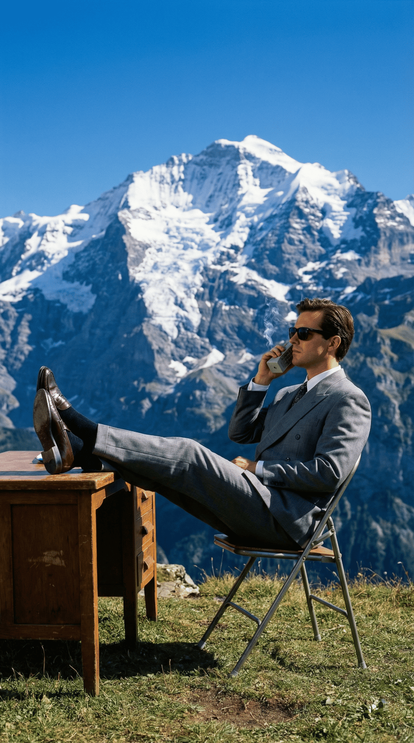 Start frame for Businessman on Mountain Peak — Kling O1