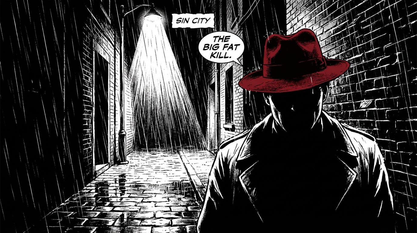 Start frame for Noir Detective in the Rain, by Kling AI Avatar v2 Standard
